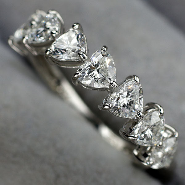 新品 Pt900 ハートシェイプカット ダイヤモンド リング 1.50ct エスコレ ハーフエタニティ
