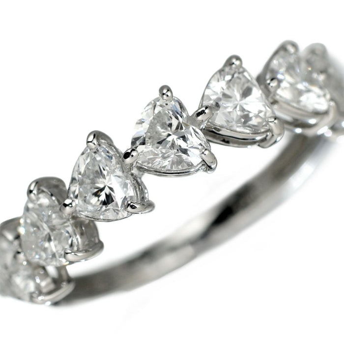 新品 Pt900 ハートシェイプカット ダイヤモンド リング 1.50ct エスコレ ハーフエタニティ
