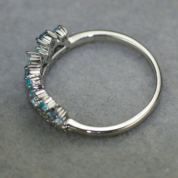 新品 Pt900 パライバトルマリン アクアマリン ダイヤモンド リング 0.06 AQ0.28ct D0.19 希少石 レアストーン【エスコレ】