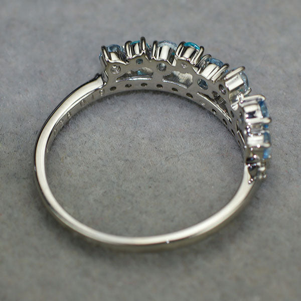 新品 Pt900 パライバトルマリン アクアマリン ダイヤモンド リング 0.06 AQ0.28ct D0.19 希少石 レアストーン【エスコレ】