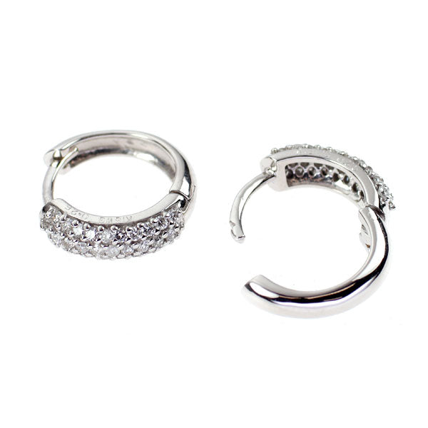 K18WG ダイヤモンド ピアス 0.50ct フープ