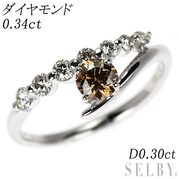 K18WG ダイヤモンド リング 0.34ct D0.30ct