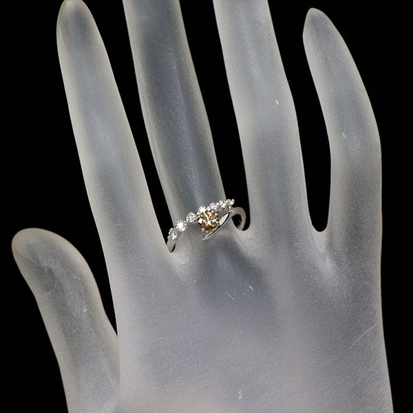 K18WG ダイヤモンド リング 0.34ct D0.30ct