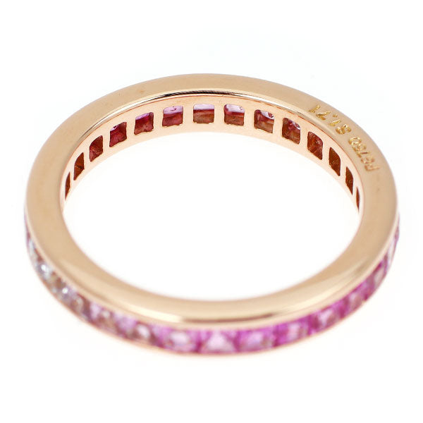 K18PG ピンク サファイア リング 1.71ct フルエタニティ