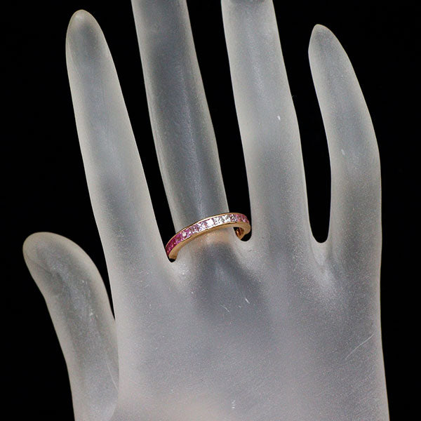 K18PG ピンク サファイア リング 1.71ct フルエタニティ
