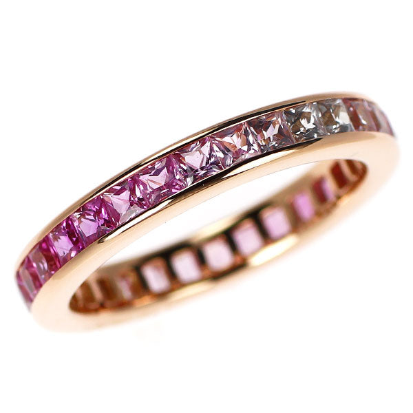 K18PG ピンク サファイア リング 1.71ct フルエタニティ