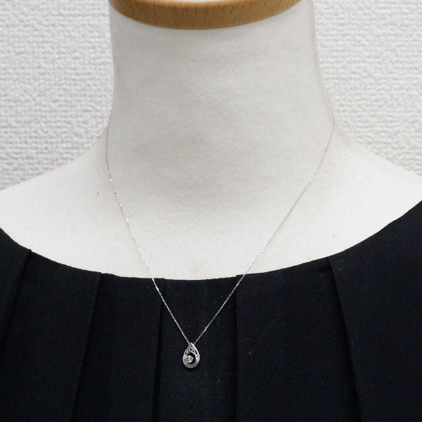 K18WG ダイヤモンド ペンダントネックレス 0.10ct