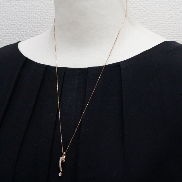 ディアヴァンテ K18PG ダイヤモンド ペンダントネックレス 0.342ct