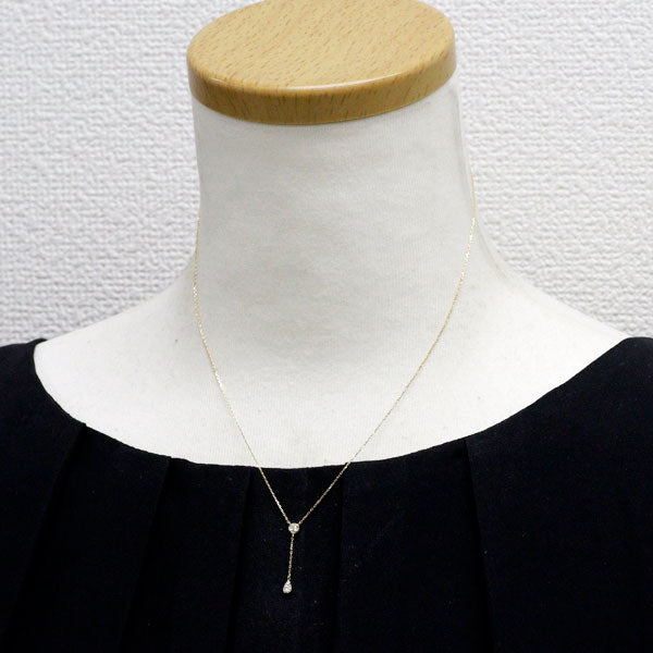K18YG ダイヤモンド ペンダントネックレス 0.11ct Y字