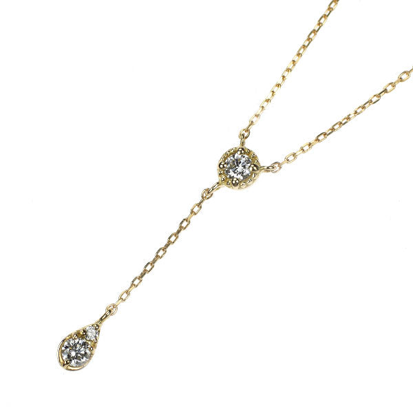 K18YG ダイヤモンド ペンダントネックレス 0.11ct Y字