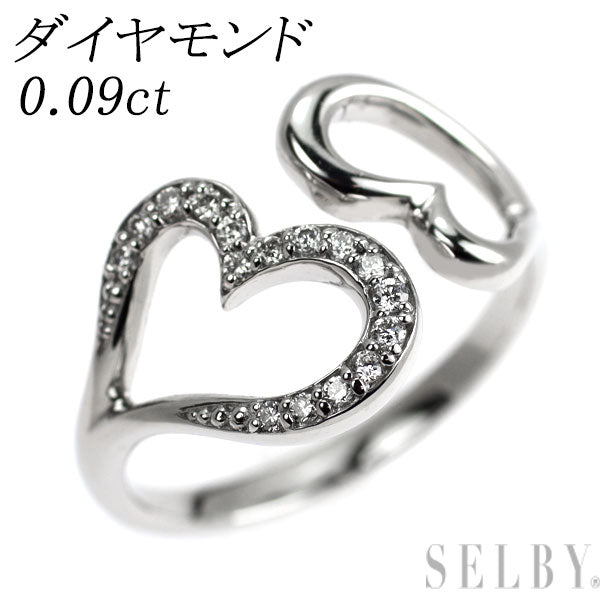 Pt900 ダイヤモンド リング 0.09ct ハート