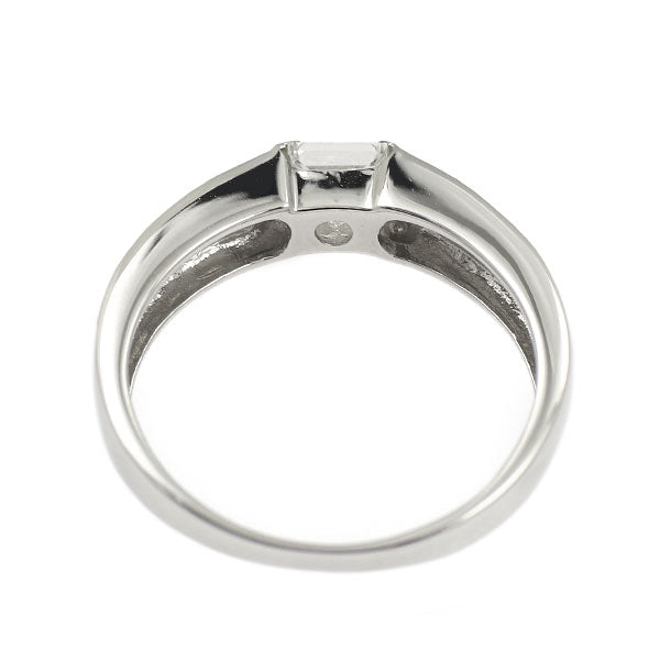 Pt900 プリンセスカット ダイヤモンド リング 0.432ct D0.08ct
