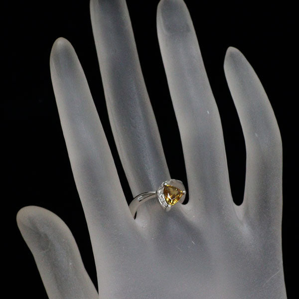 Pt900 スフェーン ダイヤモンド リング 0.98ct D0.14ct