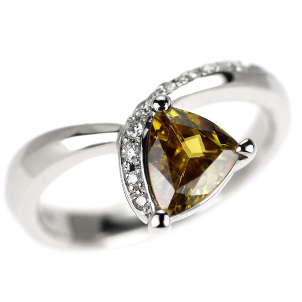Pt900 スフェーン ダイヤモンド リング 0.98ct D0.14ct