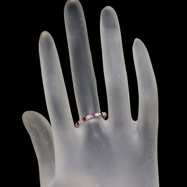 Pt900 ルビー ダイヤモンド リング 0.34ct D0.13ct