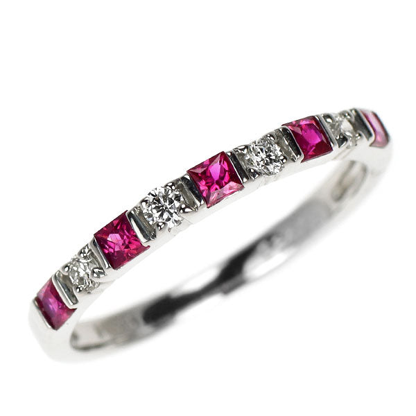 Pt900 ルビー ダイヤモンド リング 0.34ct D0.13ct