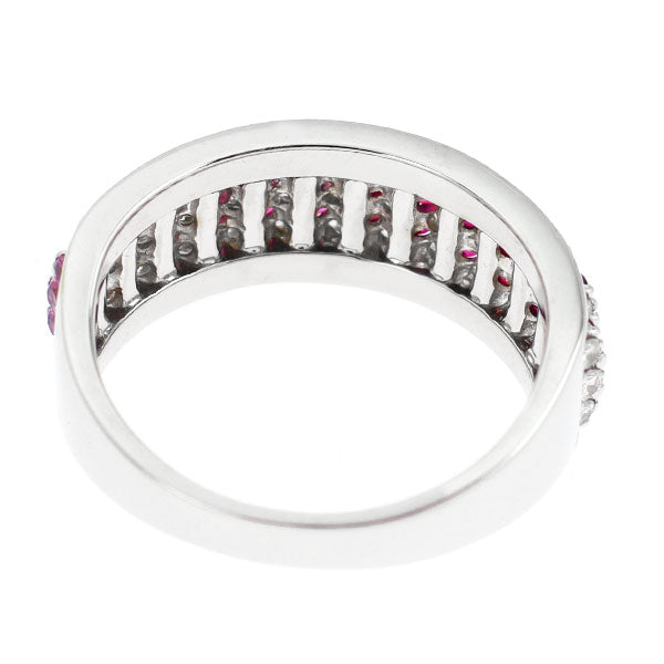 Pt900 ルビー ピンクサファイア ダイヤモンド リング 0.38ct PS0.37ct D0.47ct