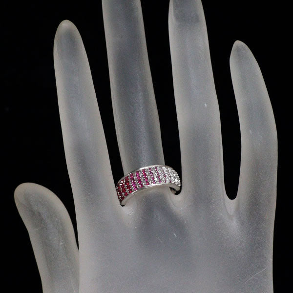 Pt900 ルビー ピンクサファイア ダイヤモンド リング 0.38ct PS0.37ct D0.47ct