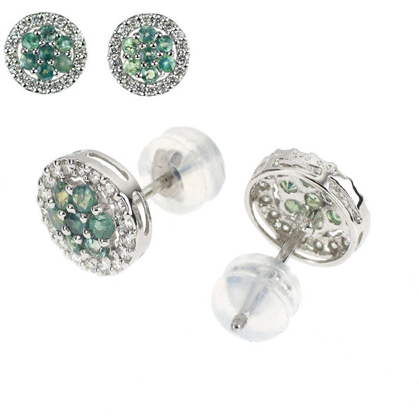 希少 Pt900 アレキサンドライト ダイヤモンド ピアス 0.40ct D0.18ct
