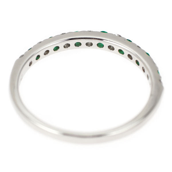 Pt900 エメラルド ダイヤモンド リング 0.10ct D0.14ct ハーフエタニティ