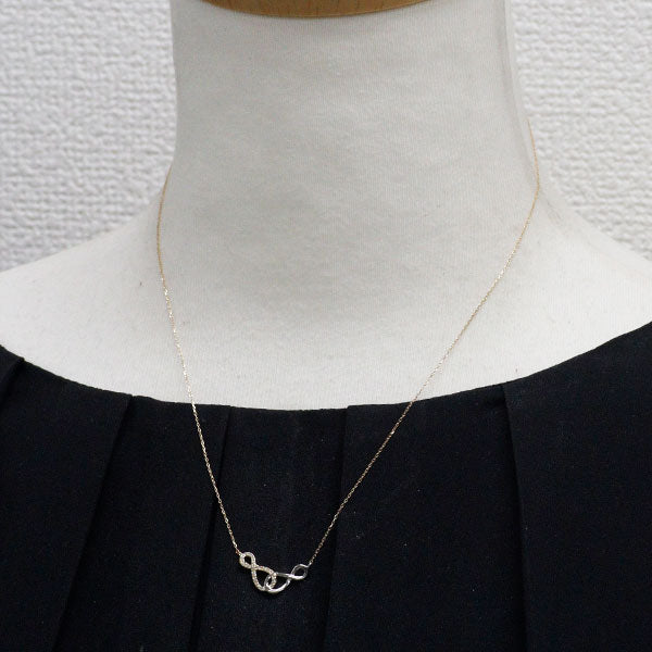 Pt900/ K18YG ダイヤモンド ペンダントネックレス 0.09ct