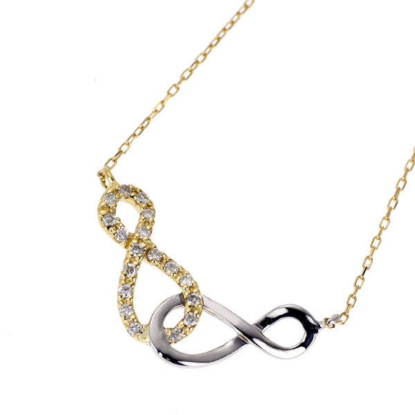 Pt900/ K18YG ダイヤモンド ペンダントネックレス 0.09ct