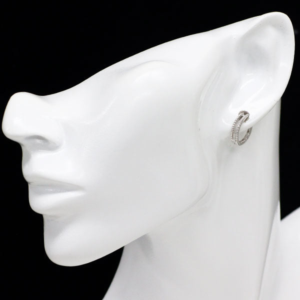 K10WG ダイヤモンド ピアス 0.10ct フープ