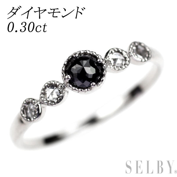 K10WG ブラック/カラーレス ダイヤモンド リング 0.30ct
