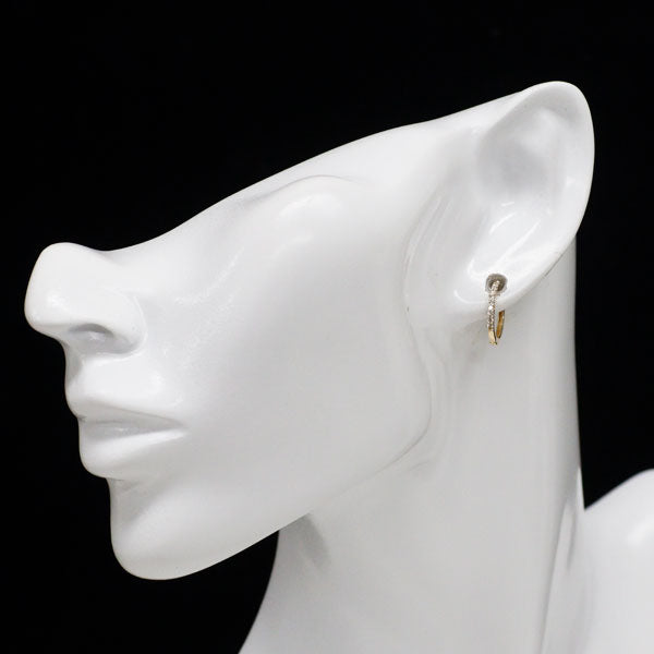 K10YG ダイヤモンド ピアス 0.14ct フープ