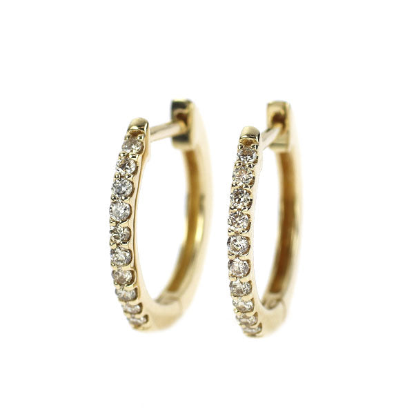 K10YG ダイヤモンド ピアス 0.14ct フープ