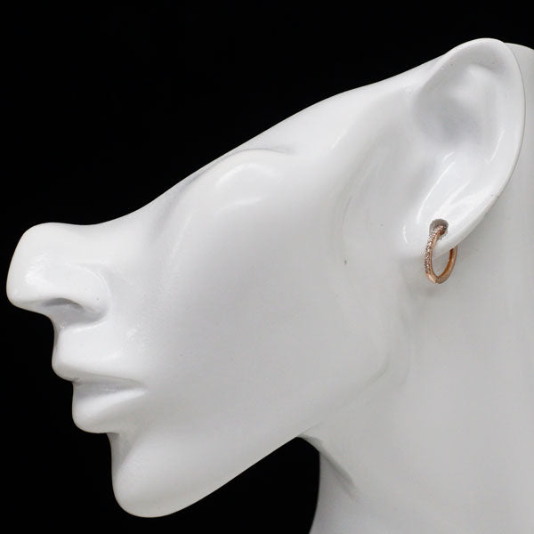 K10PG ダイヤモンド ピアス 0.14ct フープ