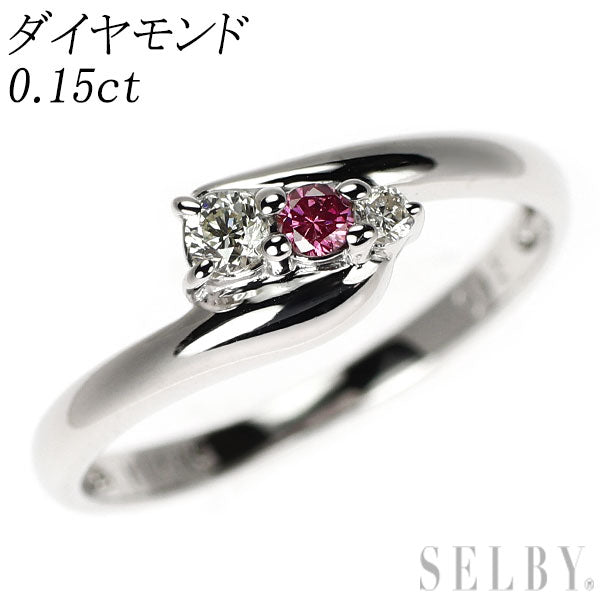 K14WG カラーレス/ トリートピンク ダイヤモンド リング 0.15ct