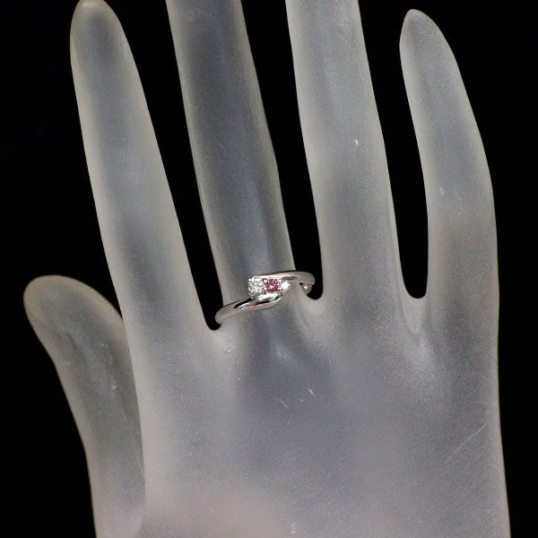 K14WG カラーレス/ トリートピンク ダイヤモンド リング 0.15ct