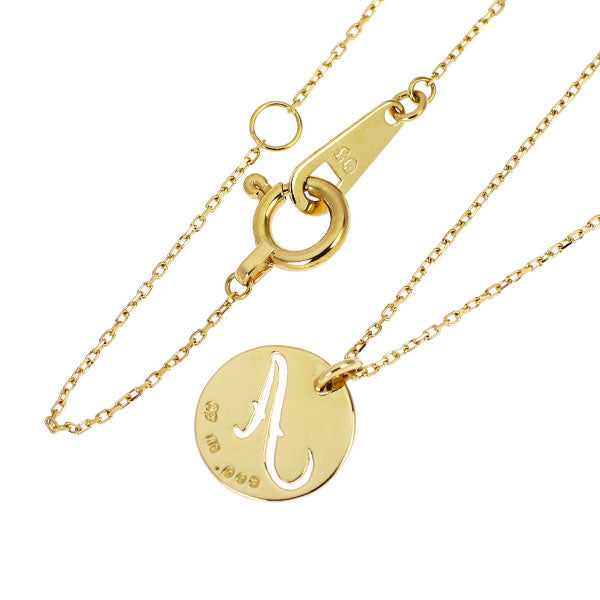 オレフィーチェ K18YG ダイヤモンド ペンダントネックレス 0.003ct イニシャルコイン「A」
