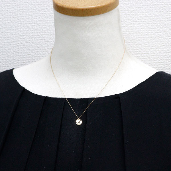 オレフィーチェ K18YG ダイヤモンド ペンダントネックレス 0.003ct イニシャルコイン「A」