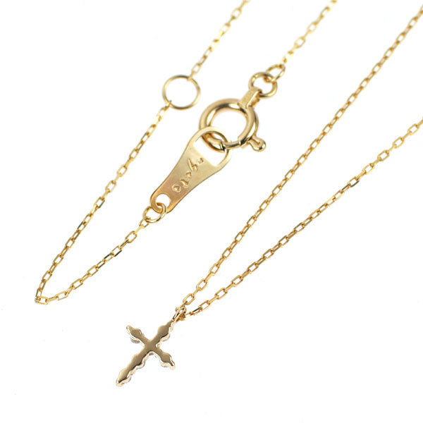 アガット/agete K18YG ダイヤモンド ペンダントネックレス 0.03ct クロス
