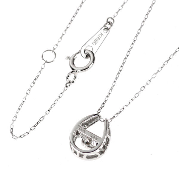 K18WG ダイヤモンド ペンダントネックレス 0.08ct 馬蹄