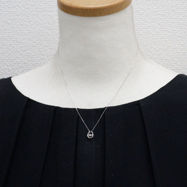 K18WG ダイヤモンド ペンダントネックレス 0.08ct 馬蹄