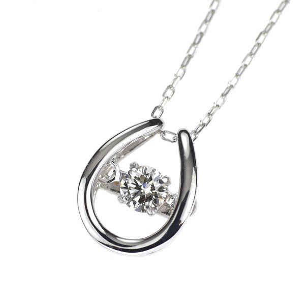 K18WG ダイヤモンド ペンダントネックレス 0.08ct 馬蹄
