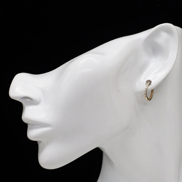 K10YG ダイヤモンド フープ ピアス 0.14ct