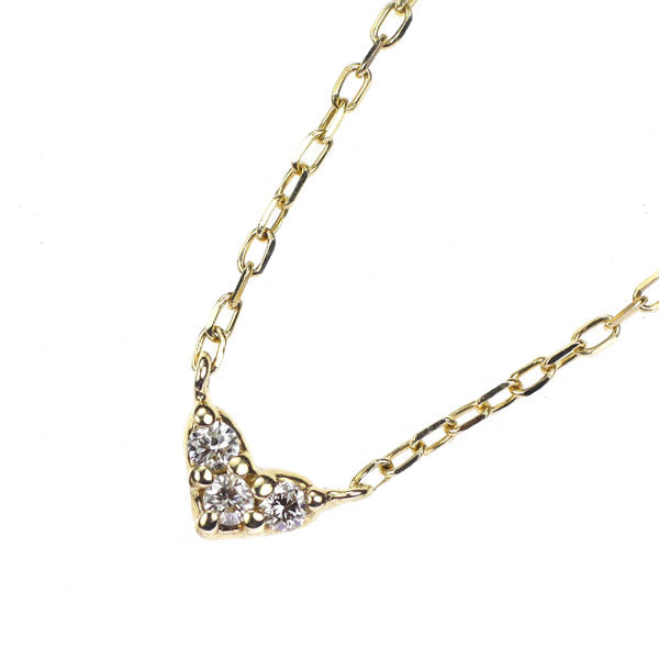 K10YG ダイヤモンド ペンダントネックレス 0.02ct ハート