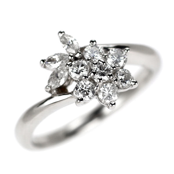 Pt900 ダイヤモンド リング 0.51ct フラワー