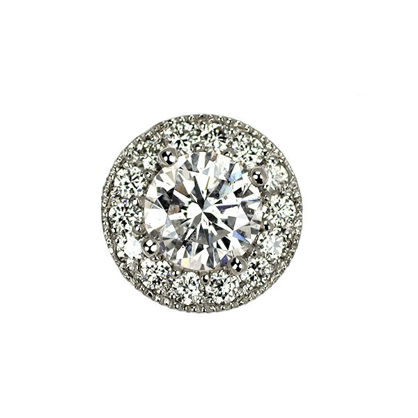 新品 Pt950 ダイヤモンド ペンダントトップ 0.730ct F SI2 G D0.24ct 鍛造ミルグレイン 【エスコレ】