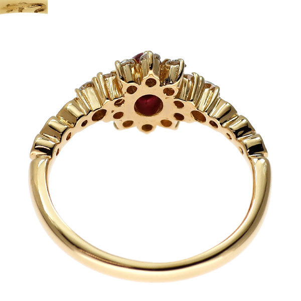 インプレッセ K18YG ルビー ダイヤモンド リング 0.26ct D0.31ct