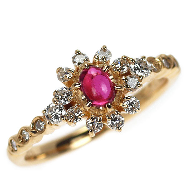 インプレッセ K18YG ルビー ダイヤモンド リング 0.26ct D0.31ct
