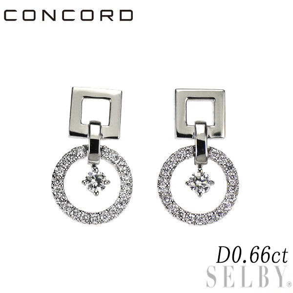 コンコルド Pt900 ダイヤモンド ピアス 0.66ct