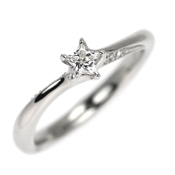 スタージュエリー Pt950 スターシェイプ ダイヤモンド リング 0.13ct D0.03ct
