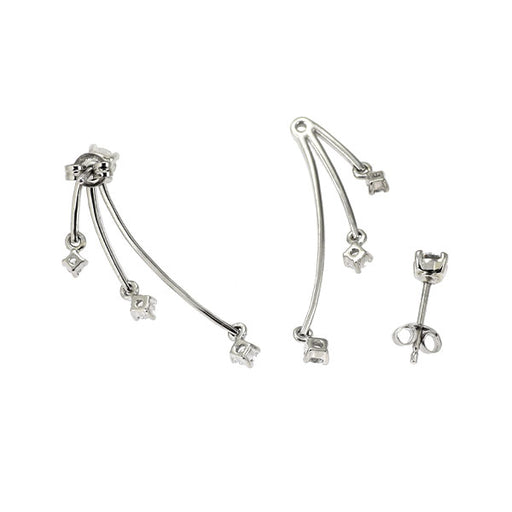 Pt950/ Pt900 ダイヤモンド ピアス 0.76ct チャーム付き 2way