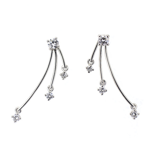 Pt950/ Pt900 ダイヤモンド ピアス 0.76ct チャーム付き 2way