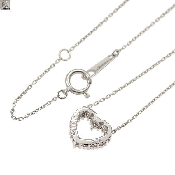 田崎真珠 K18WG ダイヤモンド ペンダントネックレス 0.18ct ハート
